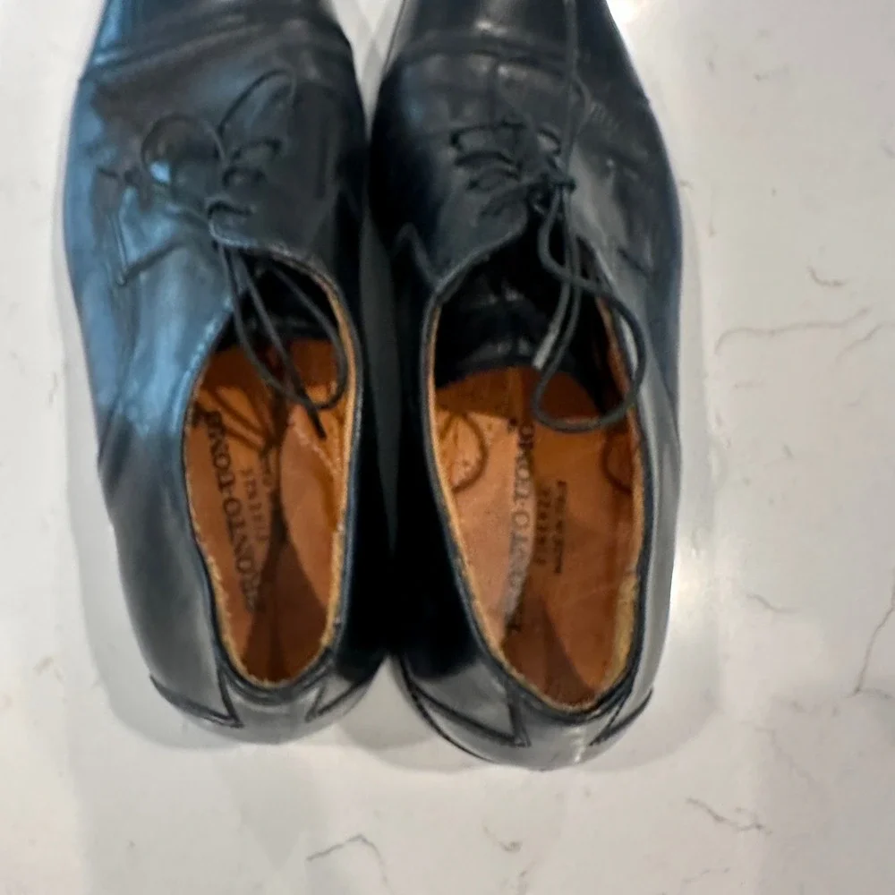 Pronto Uomo Firenze Mens Black Leather Cap Toe Oxford Dress Shoes Italy 9
